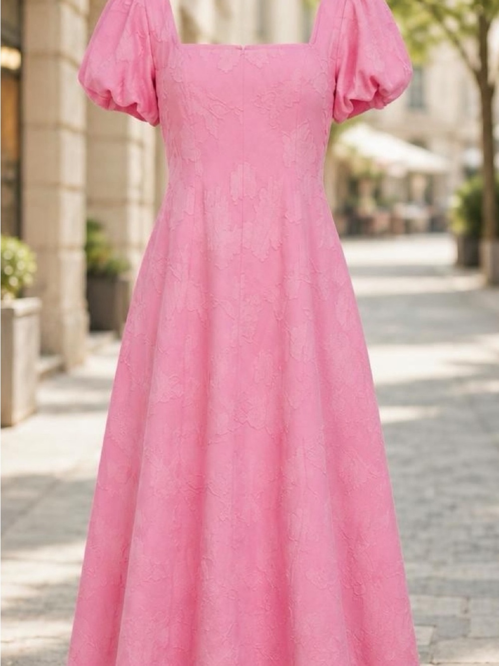 Show Me Your MuMu Pink Puff-Sleeve Midi Dress size med nwt